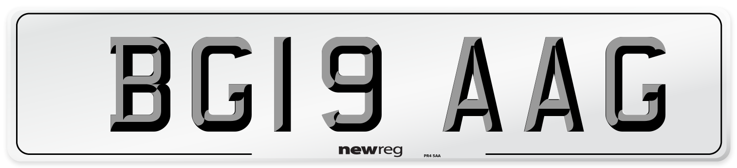 BG19 AAG Number Plate from New Reg